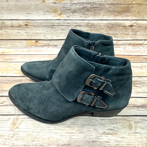 Vince Camuto Womens Gray Suede Leather Trapeez Ankle Boots 6M - Picture 4 of 7